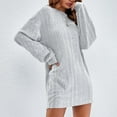thumbnail image 4 of DHFJKG Sweater Dress For Women Solid Color Round Neck Long Sleeve Loose Fit Mini Dress Casual Comfort Dresses, 4 of 9