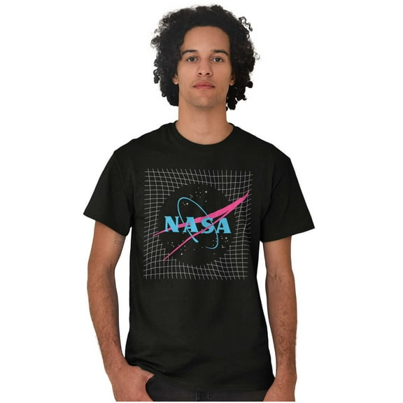 Vaporwave Retro NASA Meatball Logo Men's Graphic T Shirt Tees Brisco Brands S