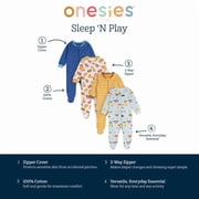 Onesies Brand Baby Boy Sleep N Plays Footed Pajamas, 4-Pack, Newborn - 6/9M