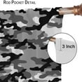 thumbnail image 6 of Camo Curtains Gray Military Camouflage Art Black White Gray Blackout Rod Pocket Curtains for Bedroom Living Room Kitchen Decor Thermal Insulated Window Drapes 2 Panel Set 84x84in, 6 of 6