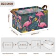 thumbnail image 7 of Yayeee Foldable Storage Basket for Shelves with Handles Waterproof Cloth Bins, Yellow Floral Flamingo, 7 of 7