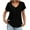 Black, variant on YOUSNH Women's V Neck Loose Top Temperament Commuting Short Sleeved T Shirt Womens Tops 2024 White M