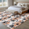 thumbnail image 4 of 8'x10' Area Rugs, Orange Floral Indoor Outdoor Area Rug for Living Room Bedroom, Abstract Watercolor Flower Leaf Plant Washable Bathroom Rugs Kitchen Floor Carpet Mats Home Decor Aesthetic, 4 of 8