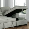 thumbnail image 5 of Wren 95" Light Gray Right Facing Sleeper Sectional with Storage Fabric Frame, 5 of 7