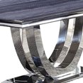 thumbnail image 3 of Benjara Dining Table with Faux Marble Top and Open Pedestal Base, Chrome, 3 of 5