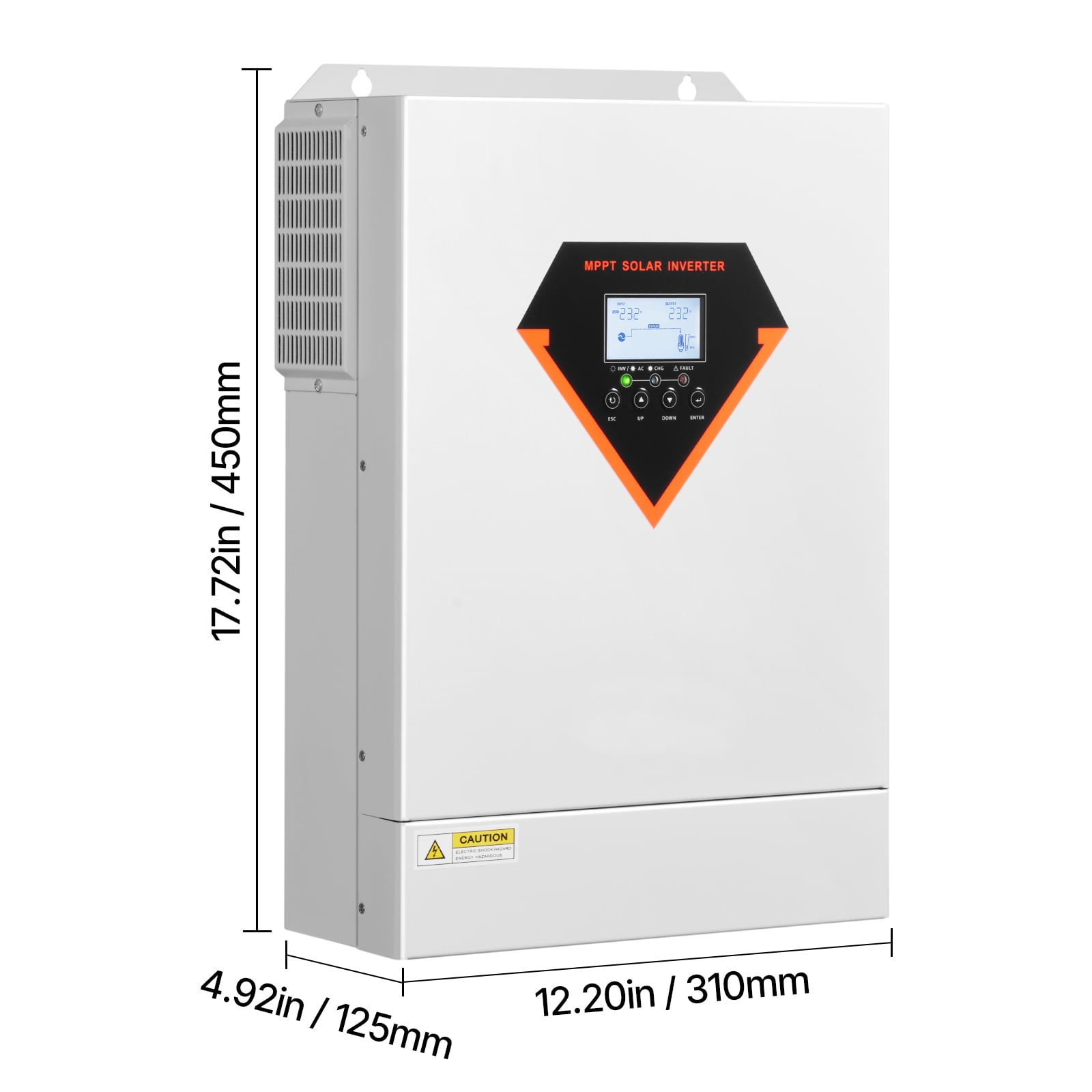 KFFKFF Hybrid Solar Inverter, 6000W, All-in-One Pure Sine Wave Power Inverter Charger, 48V DC to 220/230V AC, with Integrated 120A MPPT Solar Controller, Compatible with Off-Grid Systems