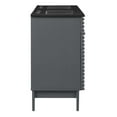thumbnail image 3 of Double Sink Vanity Cabinet, Grey Gray Black, Wood, Mid Century Hotel Bedroom Bathroom, Modern Contemporary HB33659, 3 of 11