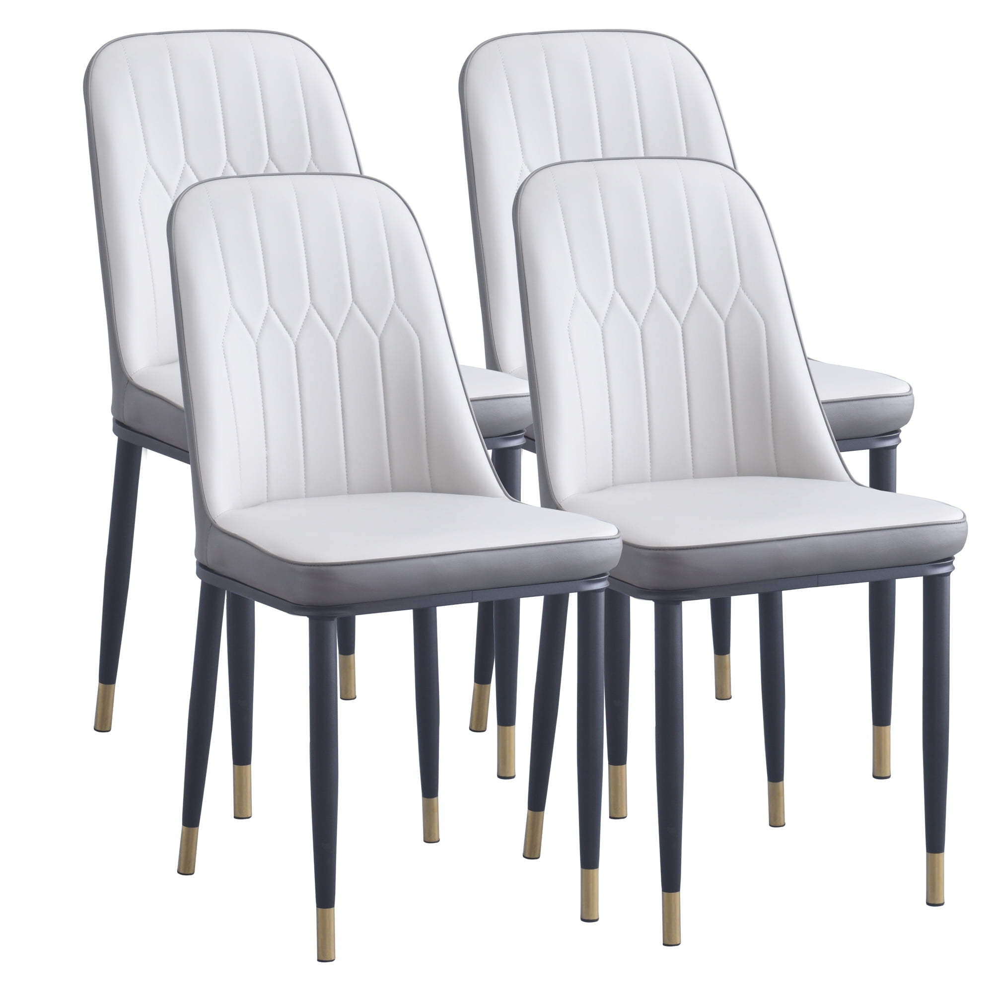 Dining Chairs Set of 4 for Kitchen Dining Room, Upholstered PU Mid Century Modern Dining Chair