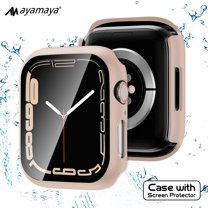 Case with Screen Protector for Apple Watch Series 9/8/7 41mm AYAMAYA Waterproof Shockproof Case with Tempered Glass - Pink