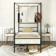 thumbnail image 4 of Gymax Twin Metal Canopy Platform Bed Frame Mattress Foundation w/ Slat Support, 4 of 10