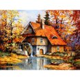 thumbnail image 1 of Cuadro de mosaico de paisaje de bosque de otoño de kits de pintura de diamante cuadrado completo (FF580) Sywqhk Decoración hogareña, 1 of 9