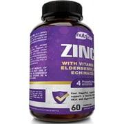 NutriFlair Zinc 50 mg with Vitamin C, Elderberry, Echinacea Purpurea Extract Immune Support Supplement, 60 Capsules