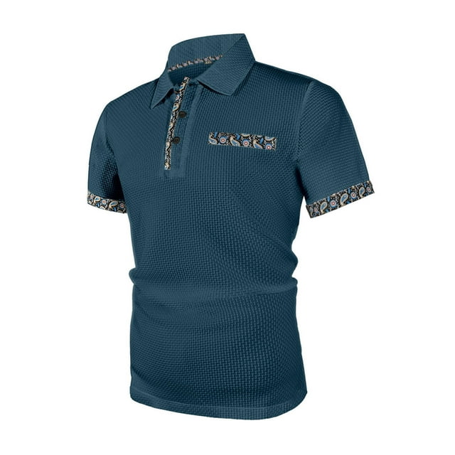 Styesk T-Shirts pour Homme T-shirt Décontracté à Manches Courtes et Col Rabattu Uni