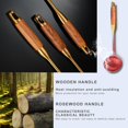 thumbnail image 5 of Gold Kitchen Utensils Set with Wooden Handle, 6 PCS Professional Cooking Utensils Set, Wok Spatula, Ladle, Skimmer, Slotted Spatula Turner, Spaghetti Spoon, Large Spoon, 5 of 16