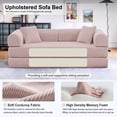 thumbnail image 4 of 78" Boneless Convertible Sleeper Sofa Bed, Holaki Corduroy Compression Folding Sofa with Pillow & 3 Seat, Fixed-Shape Frame, Floor Sofas Lounge Couch for Living Room Bedroom Apartment, Pink, 4 of 9