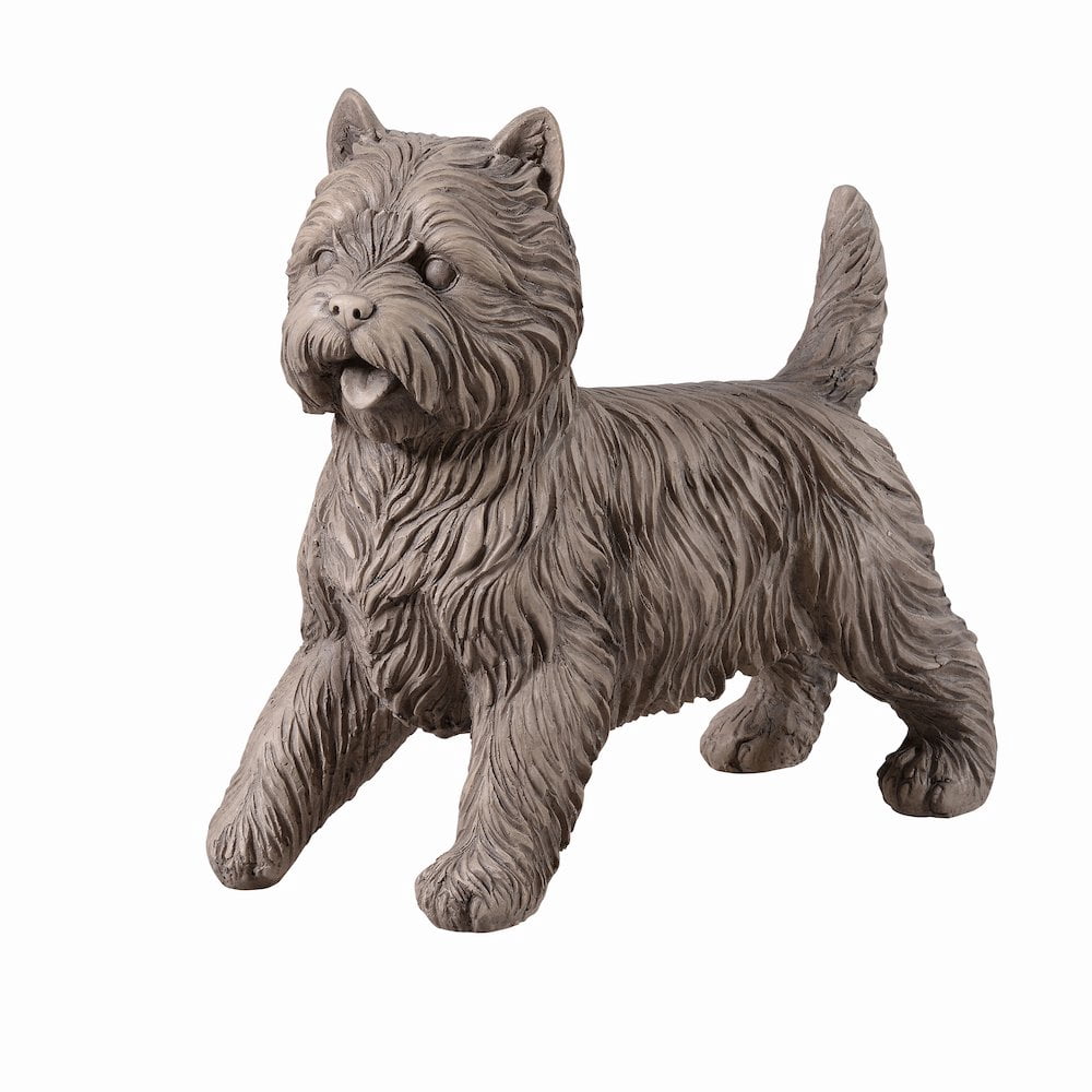 Hi-Line Gift Ltd. Cairn Terrier Garden Statue Gray Life Size Home Yard Decor