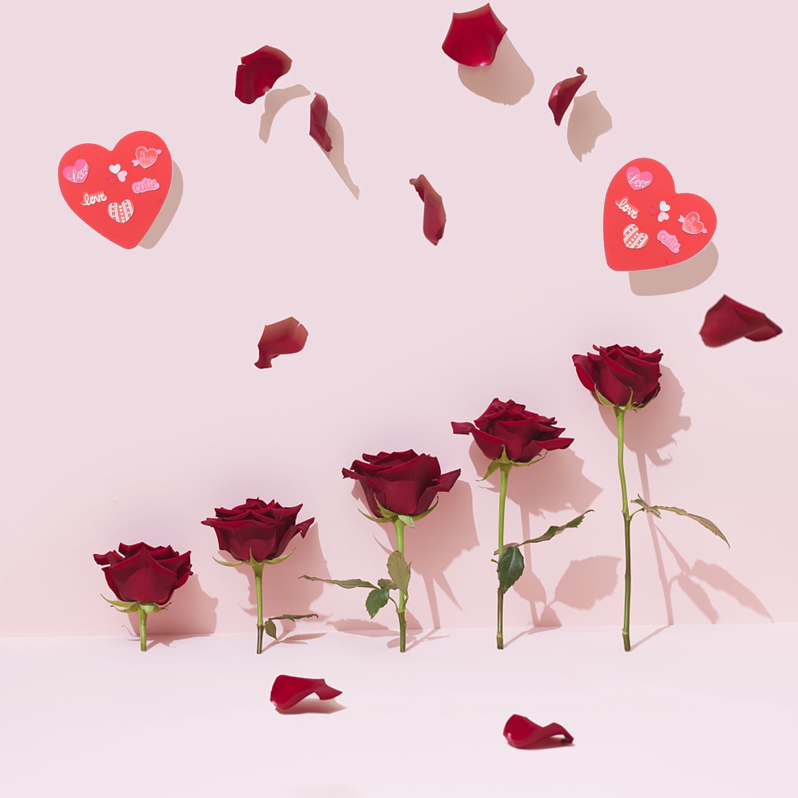 3 Pieces Self-Adhesive Heart Stickers Valentine's Day Fake Charms Child Lovers