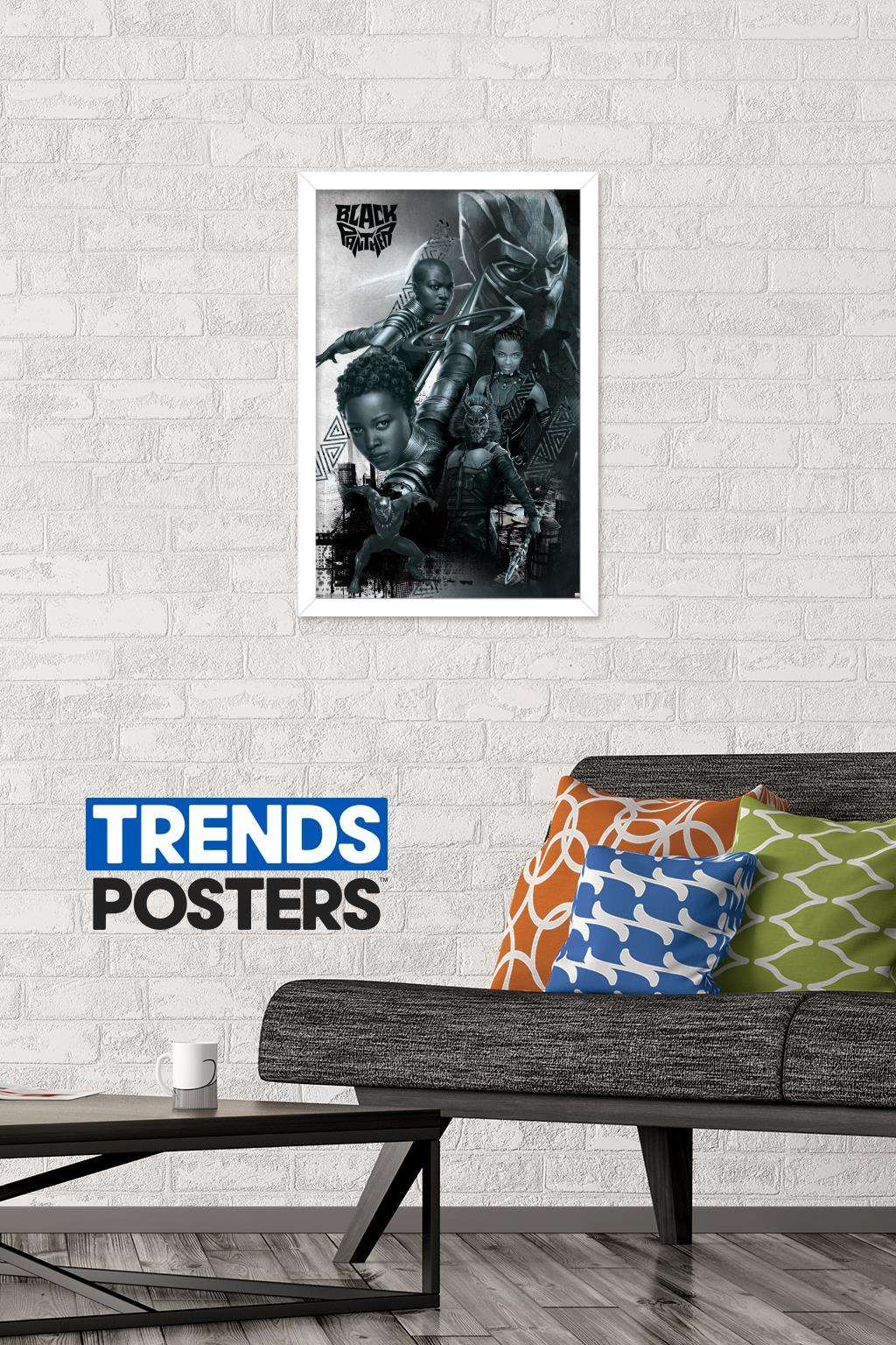 Marvel Cinematic Universe - Black Panther - Group Wall Poster, 14.725" x 22.375", Framed