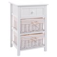 thumbnail image 2 of Costway Wood 3 Layer Night Stand End Table Organizer W/ 2 Basket & Drawer, 2 of 8