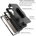 thumbnail image 5 of Ebizware for Samsung Galaxy S24 Ultra Phone Case, Shockproof Case with Holster Belt Clip Military Grade Heavy Duty Full Protection Kickstand Cover for Galaxy S24 Ultra - Black, 5 of 10