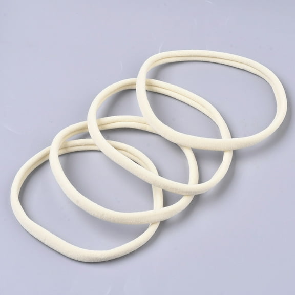 50pcs Nylon Elastic Headbands for Hair Accessories Light Yellow 11 inch(28cm)