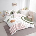 thumbnail image 3 of Castle Fairy Minimalism Stripes Bedding Comforter Set,Tree Leaves King Bedding Sets, 3 of 8