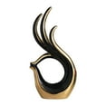 thumbnail image 1 of Escultura de estatua de cerámica artística para decoración de mesa decorativa para el hogar y la oficina. Oro negro, 1 of 9
