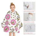 thumbnail image 6 of Pioneer Flower Floral Print Pattern Blanket Hoodies for Kids 6-13YR Oversize Wearable Blanket Hoodies for Boys Girls Teens, 6 of 7