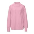 thumbnail image 5 of ITSAME Womens Hooded Sweatshirt, High Neck with Pockets Loose Active Fit Pullover Fashion Hoodie Pink M, 5 of 7
