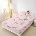 thumbnail image 4 of Feelyou Princess Pink Bow Full Size Sheets for Kid, Cartoon Bowknot Bed Sheets, Fairy Tale Style Sheet Sets, Super Cozy Room Decor, 4-Piece, 4 of 7