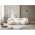 thumbnail image 3 of Mid Century Modern Boucle Curved Sofa - 4-Seat, Off-white, 3 of 11