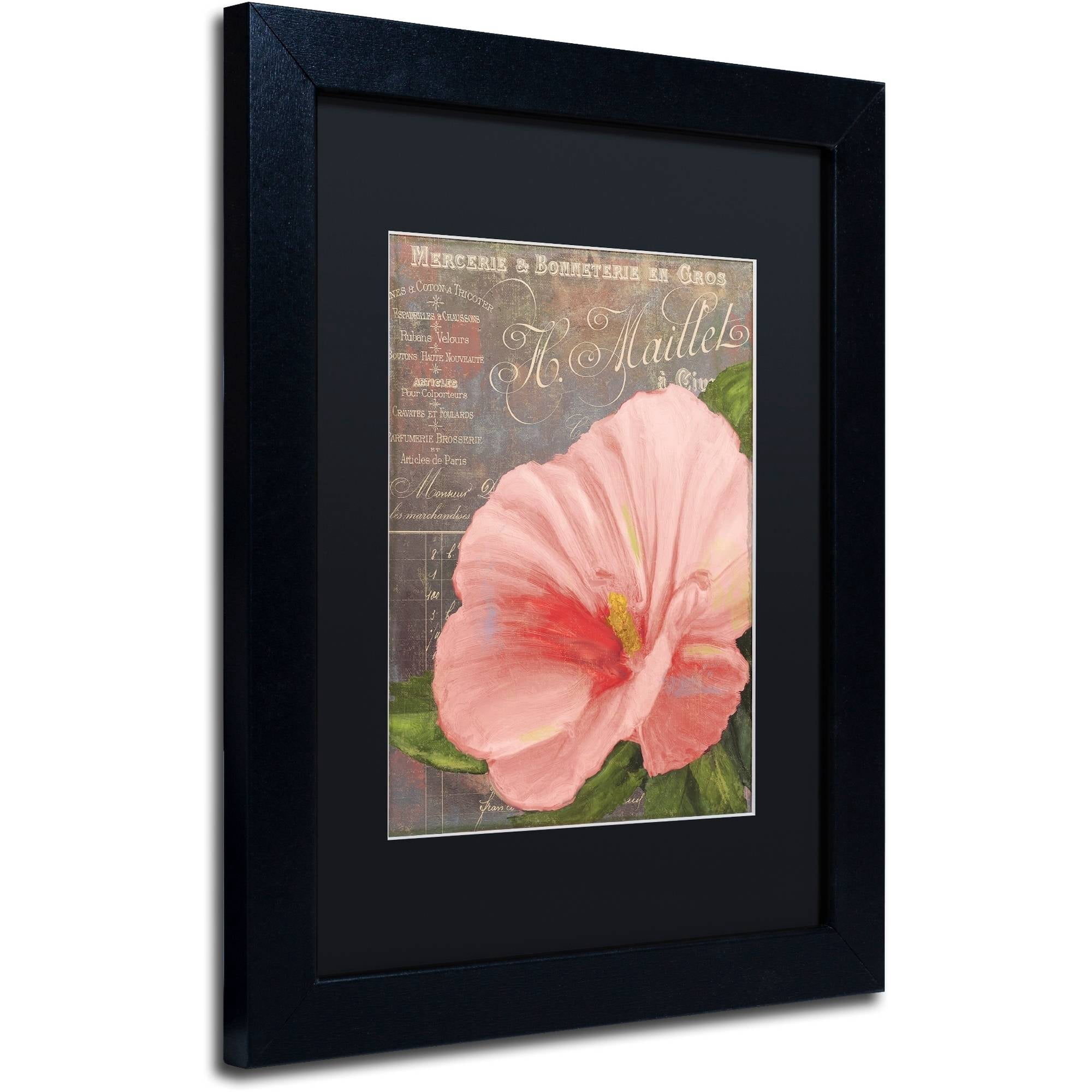 Trademark Fine Art "Peach Hibiscus" Canvas Art by Color Bakery Black Matte, Black Frame