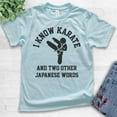 thumbnail image 2 of Kids I Know Karate And Two Other Japanese Words Shirt, Youth Kids Boy Girl T-Shirt, Karate Jiu Jitsu MMA Tee, Light Blue, Large, 2 of 4