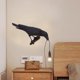 thumbnail image 2 of Decoración de cuervo Lámpara de cuervo Lámpara de escritorio de pájaro Luz de estilo animal creativo Lámpara de aplique de pared de noche para dormito Lámpara de pared negra 1 Sunnimix Luz en forma de pájaro, 2 of 7