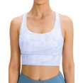 thumbnail image 1 of SURJDE Women's Strappy Sports Bra Medium Support Workout Training Top, 1 of 6
