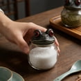 thumbnail image 6 of Frog-Shaped Gothic Spice Jar Set, Glass Jar with Iron Base Holder, Vintage Kitchen Storage Canister, Decorative Seasoning Container for Home, Kitchen, Counter & Pantry Use, 6 of 8