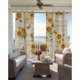 thumbnail image 6 of Yellow Sunflowers Kitchen Curtains Country Botanical Flowers Butterfly Cafe Short Curtains for Bathroom Blackout Window Curtain Small Window Treatment Drapes for Bedroom Living Room 27.5"x39"x2, 6 of 9