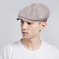 thumbnail image 5 of Jiibva Men's Breathable Octagonal Cap Vintage Newsboy Hat Casual Beret Hat Fashion Hip Hop Cap Street Cap for Spring Summer, 5 of 7