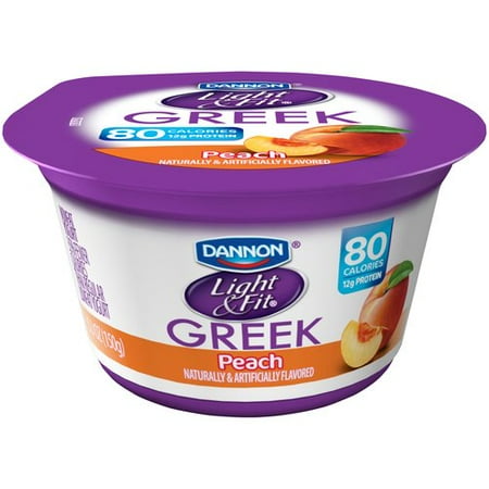 dannon light fit greek peach nonfat yogurt 5 3 oz light n fit greek yogurt