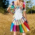 thumbnail image 3 of Colorful Pencils abstract design Great design for any student artist Sleeveless Dress woman dress Female dress Woman dresses, 3 of 6