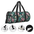 thumbnail image 5 of Xecao Rose Flowers print Round Travel Duffel Bag is a foldable gym bag with an inner pocket, perfect for travel sports, 5 of 8