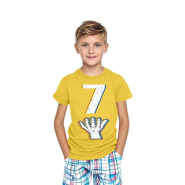 Blusas y camisas de manga corta con cuello redondo para niños pequeños, niños y niñas, camisetas estampadas de moda, lindas camisetas de manga corta con cuello redondo y estampado, blusa para niña