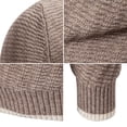 thumbnail image 3 of JUUYY Men's Casual Pullover Sweater Contrast Trim Sweater Round Neck Long Sleeve Drop Shoulder Casual Regular Fit Winterr Warm Clothes Khaki XL, 3 of 4