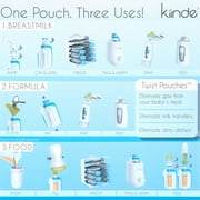 Kiinde Twist Pouch Direct-Pump Direct-Feed Twist Cap Breast Milk Storage Bags for Pumping, Freezing, Heating and Feeding, Pre-Sterilized, 6 Ounce, pack of 40