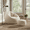Beige, variant on Homy Casa Adult Bean Bag Chair with Ottoman, High Density Foam Lounge Chair for Living Room & Bedroom