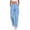 Blue 1, variant on Womens Cargo Trousers High Waist Hiking Walking Pants Ladies Stretchy Straight Leg Casual Pants with Multi Pockets Ladies Casual Jogging Work Trousers