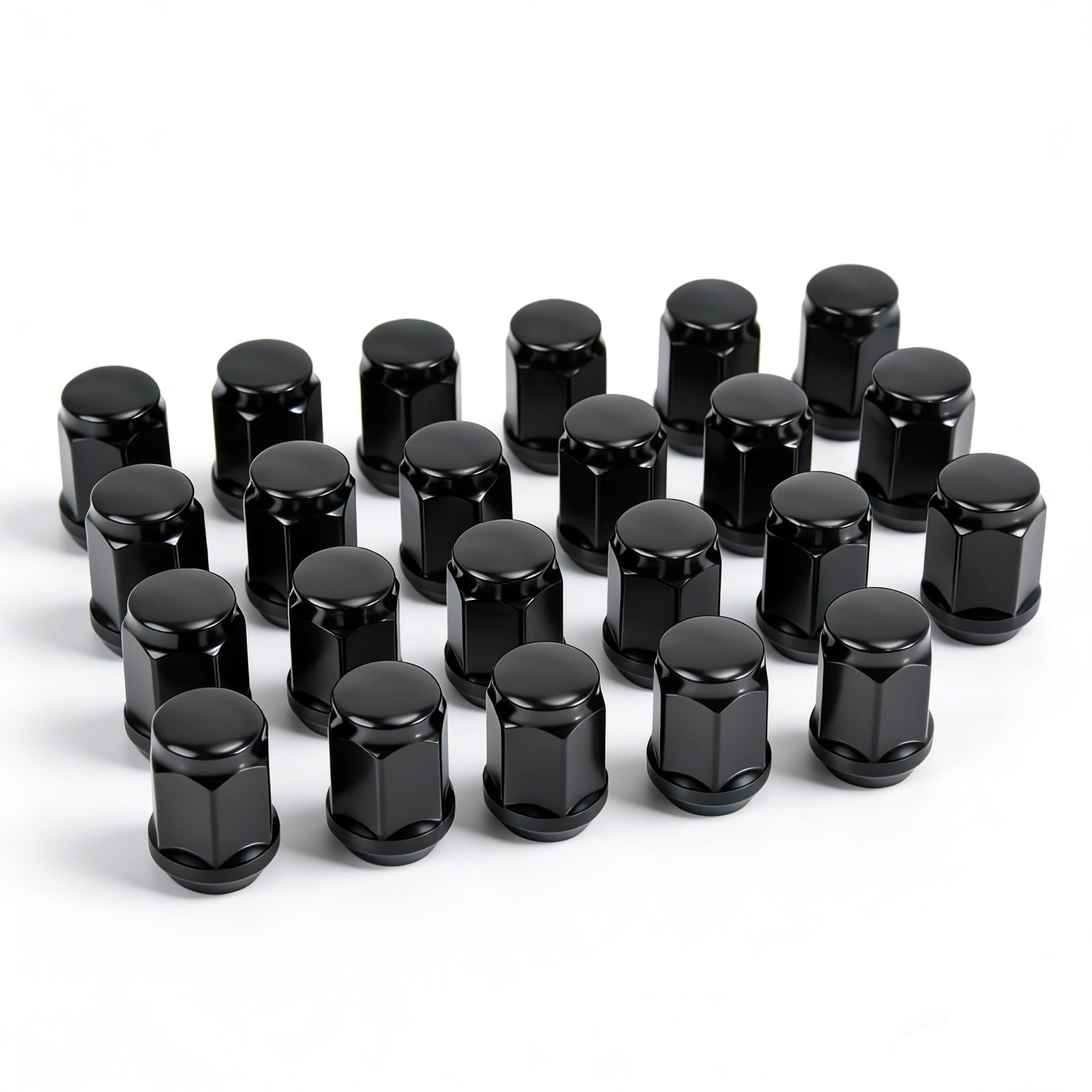 Hex Autoparts (23pcs) 1/2x20 Black Lug Nuts Bulge Acorn Closed End for Jeep Wrangler JK TJ YJ CJ