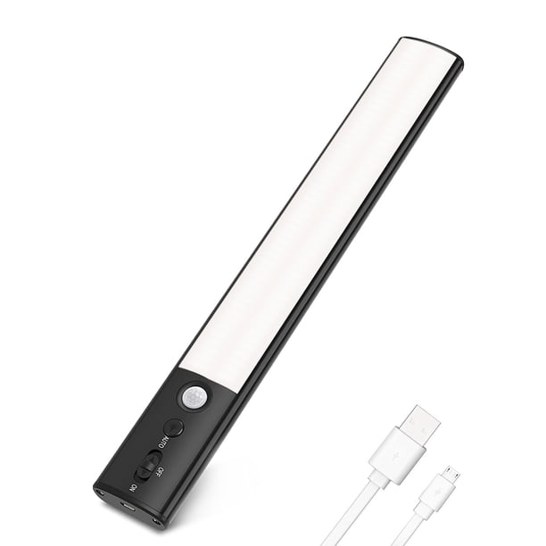 Luz de gabinete con sensor de movimiento - Luces de armario recargables con batería de 4200 mAh - Luces extrabrillantes debajo del gabinete - Tira de luz LED inalámbrica para interiores - Iluminación activada por movimiento magnético Sailing Electrónica