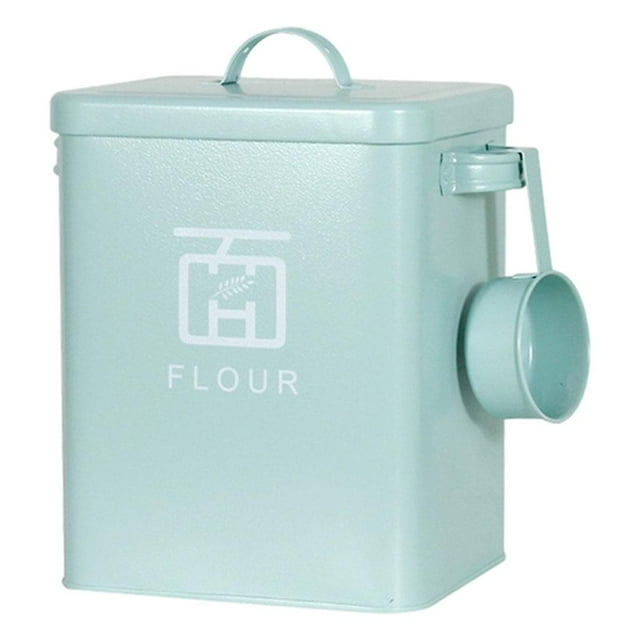 Contenedor de detergente para ropa de 6 litros con tapa y cubos de metal galvanizado de 18 x 15 x 23 cm Verde