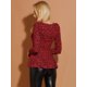 thumbnail image 5 of Camisa Peplum Estampada Allegra K Leopardo Cuello Redondo Mangas Largas Rojo L, 5 of 6